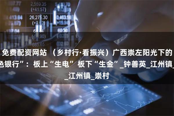免费配资网站 （乡村行·看振兴）广西崇左阳光下的“绿色银行”：板上“生电” 板下“生金”_钟善英_江州镇_崇村